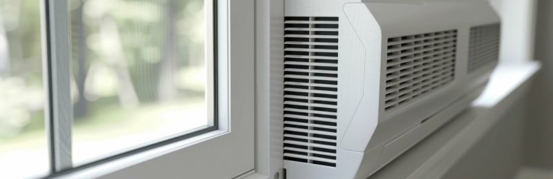 Energy efficient central air conditioner unit installed outside a Las Vegas NV home